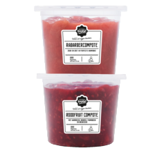Noordertrots rabarber- of roodfruit compote